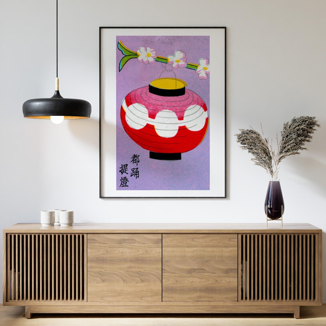 Red Japanese Lantern Matchbox, Vintage Japan Poster - Image 4