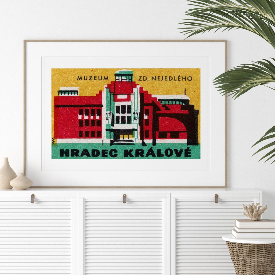 Hradec Kralove Museum Building Vintage Czech Label Art Poster - Image 2