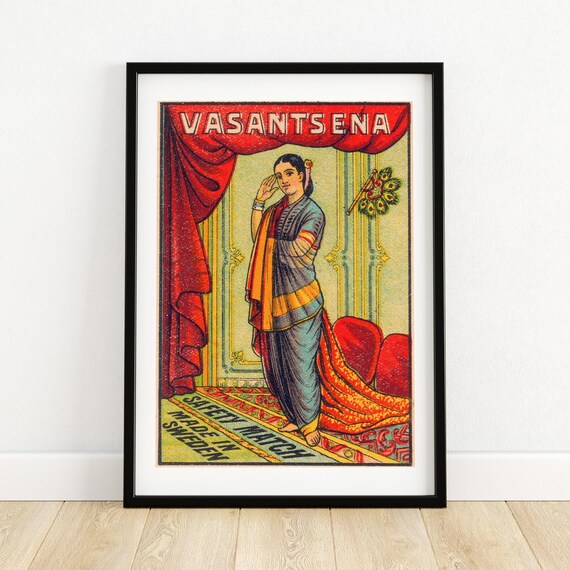 Vasantse Indian Art Print Vintage Bollywood Style Decor Collectible Indian Poster Colorful Wall Art For Home Or Office A4