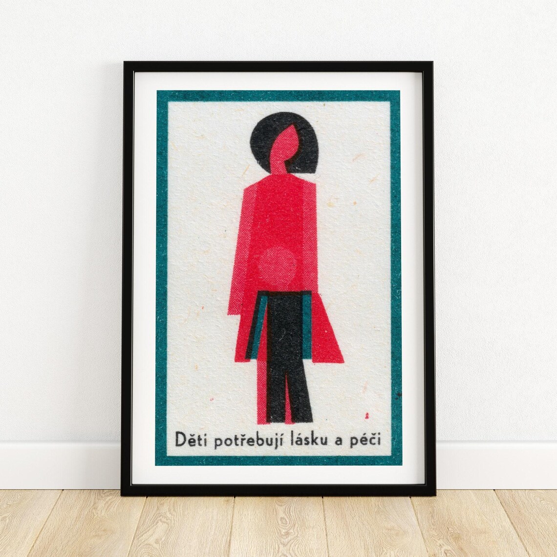 Czech Children Need Love And Care Vintage Matchbox Label Poster