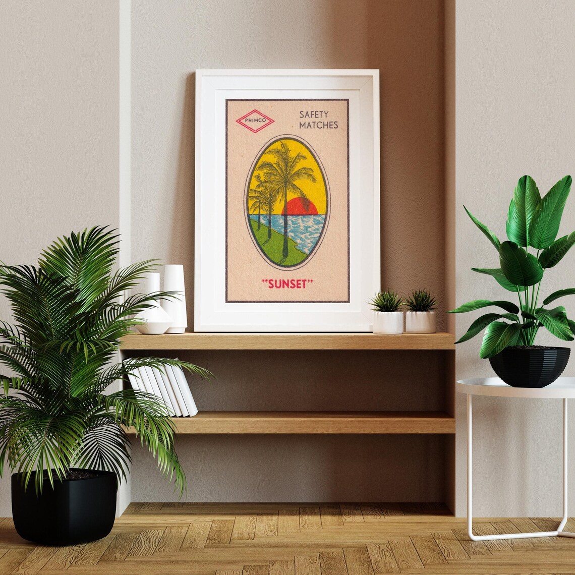 Tropical Sunset Matchbox, Vintage Filipino Poster Print - Image 2
