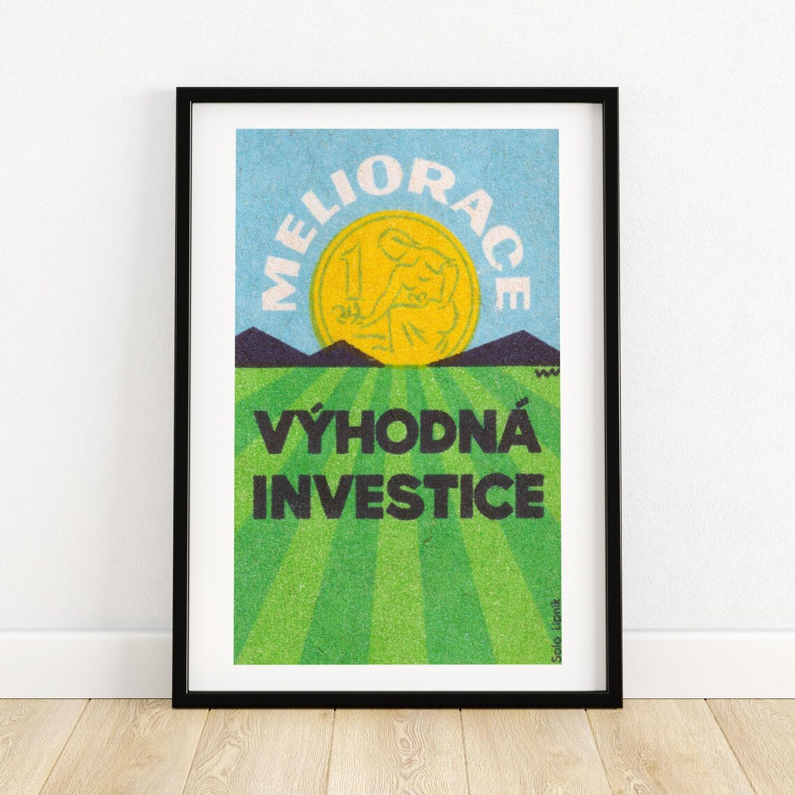 Meliorace Vyhodna Investice Czech Agriculture Vintage Label Poster