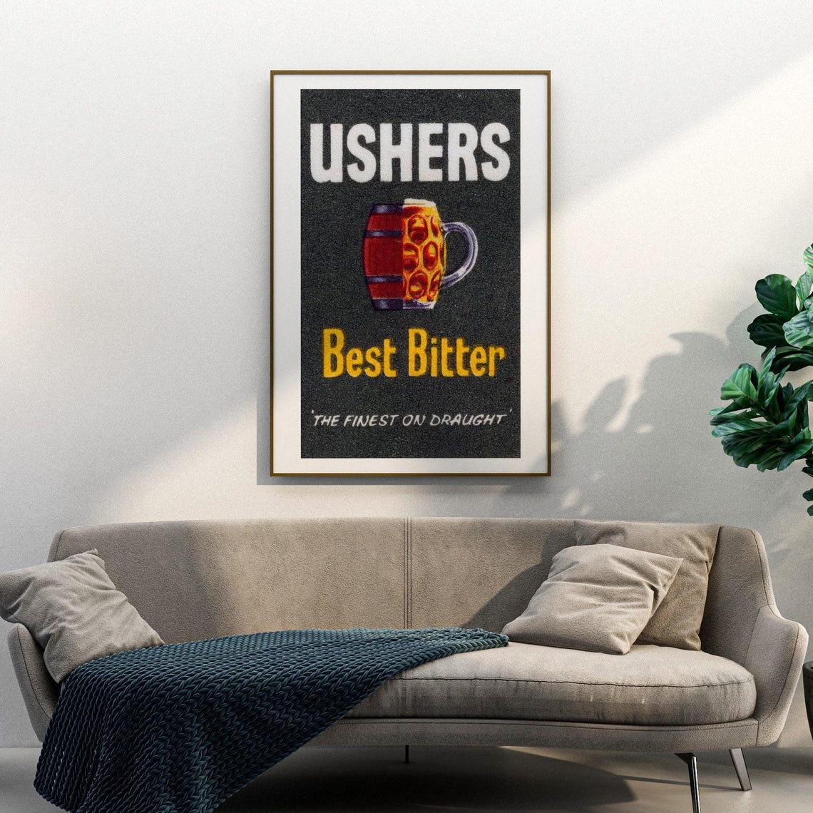 Ushers Best Bitter Finest On Draught Vintage Beer Label Art Poster - Image 3