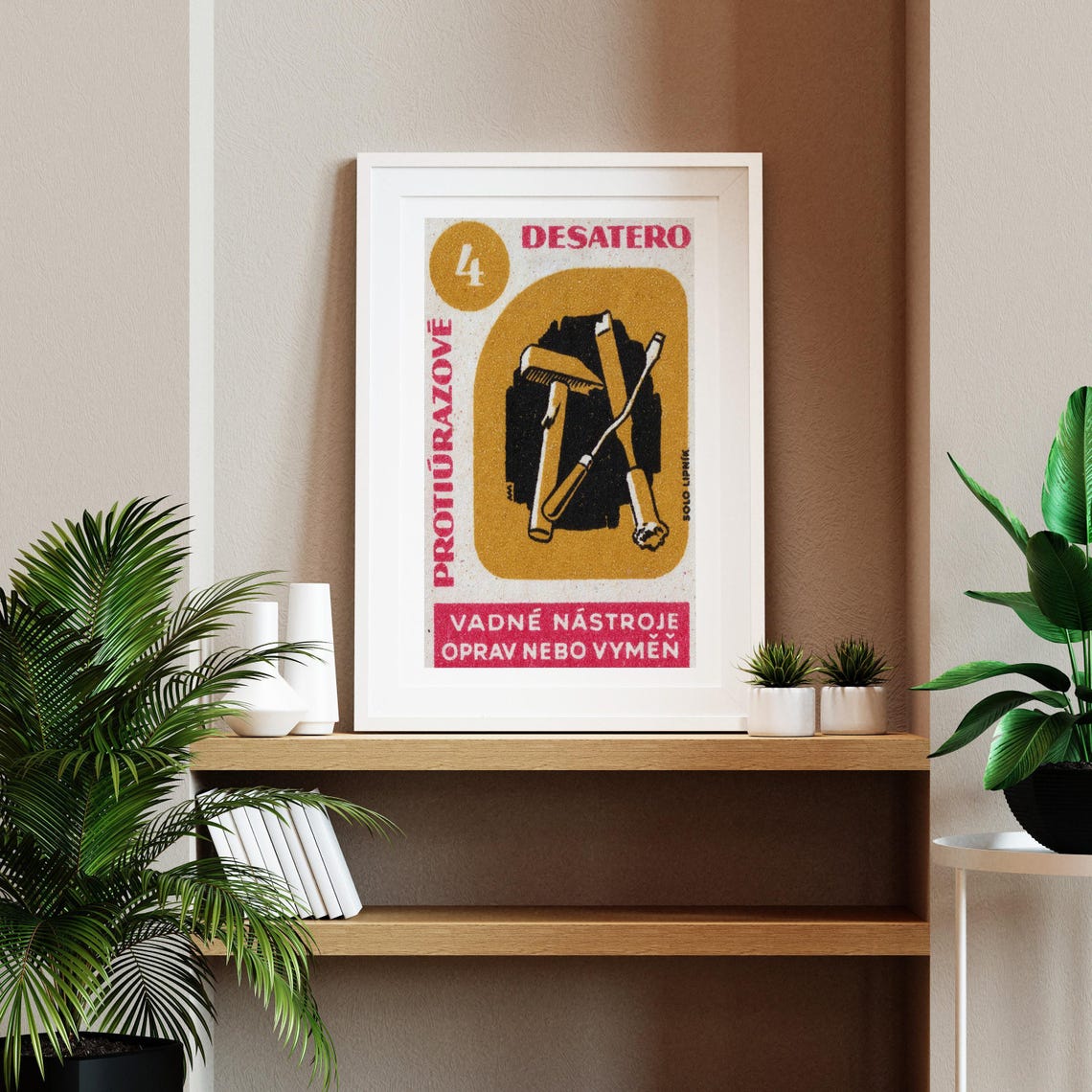 Replace Broken Tools Safety Decalogue Czech Matchbox Label Art Poster - Image 2