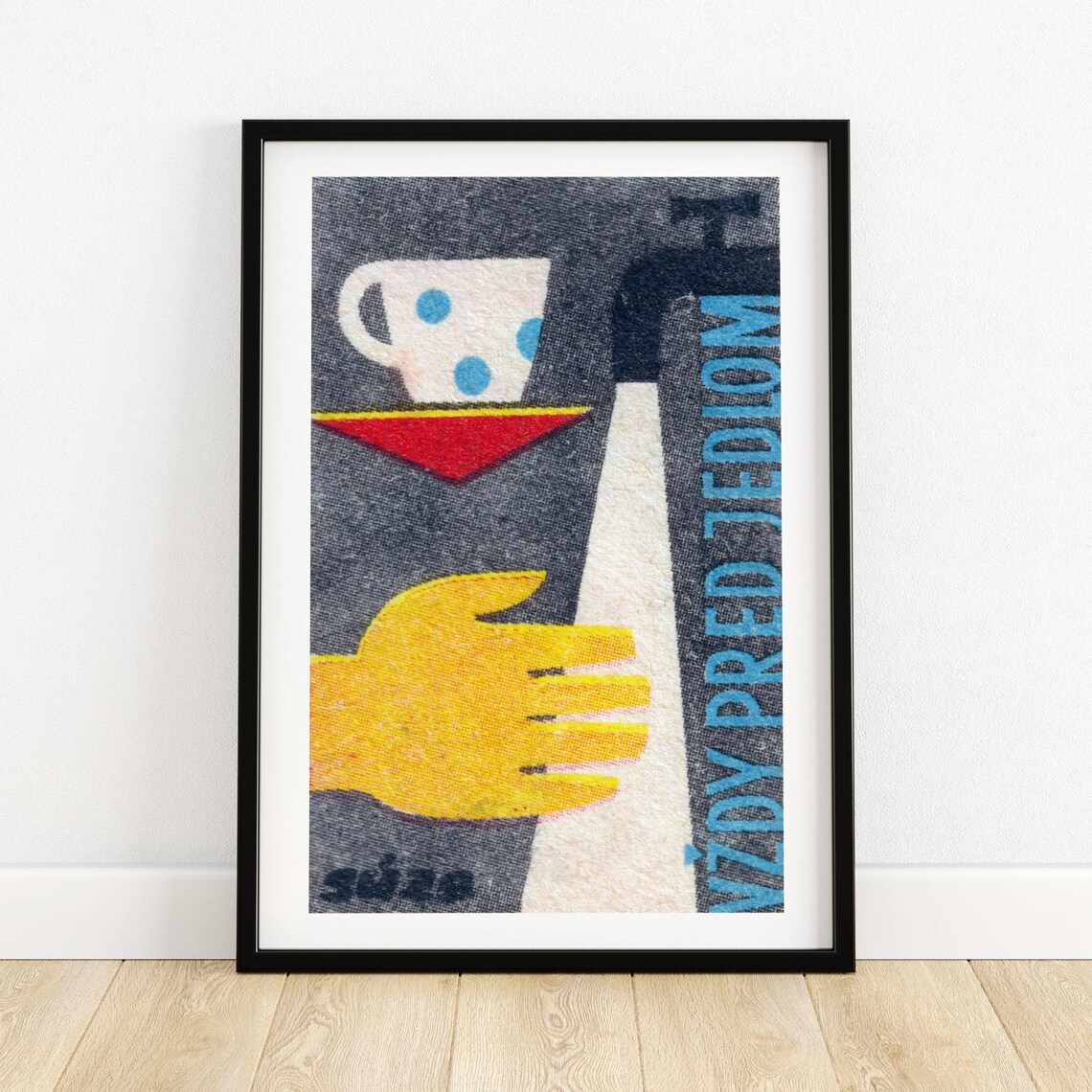 Wash Hands Before Eating Vintage Slovak Matchbox Label Art Poster