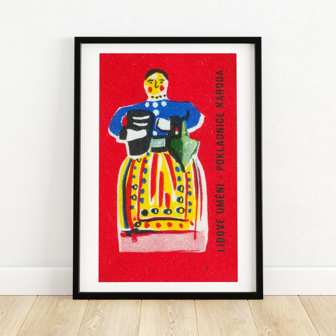 Czech Folk Woman Traditional Dress Matchbox Label Art Poster