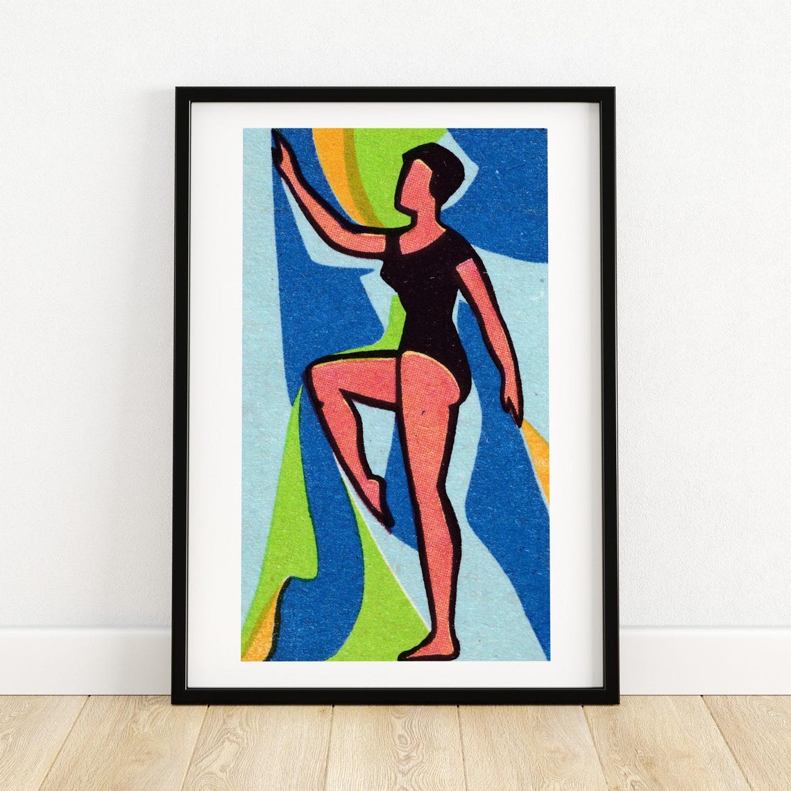 The Dancer Retro Abstract Figure Vintage Matchbox Label Poster