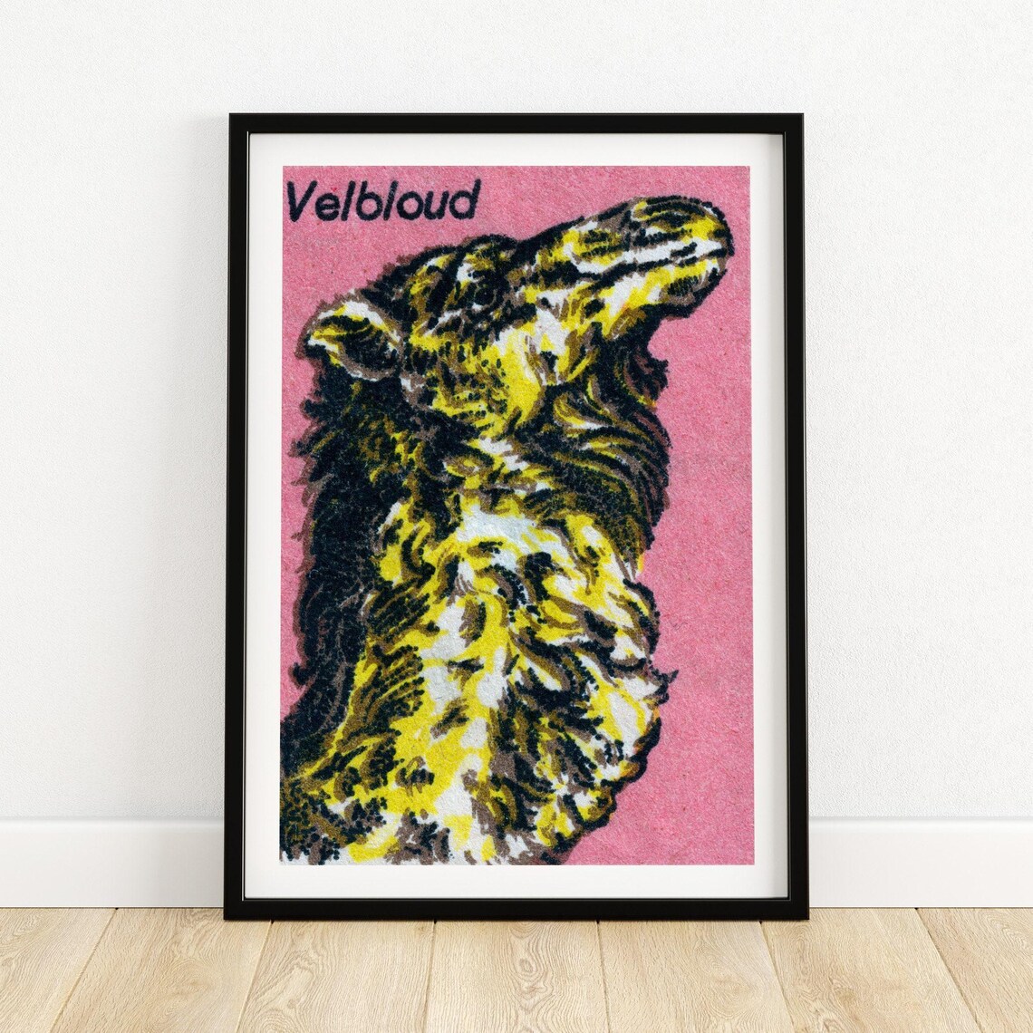 Yellow Camel Matchbox Vintage Czech Poster Print