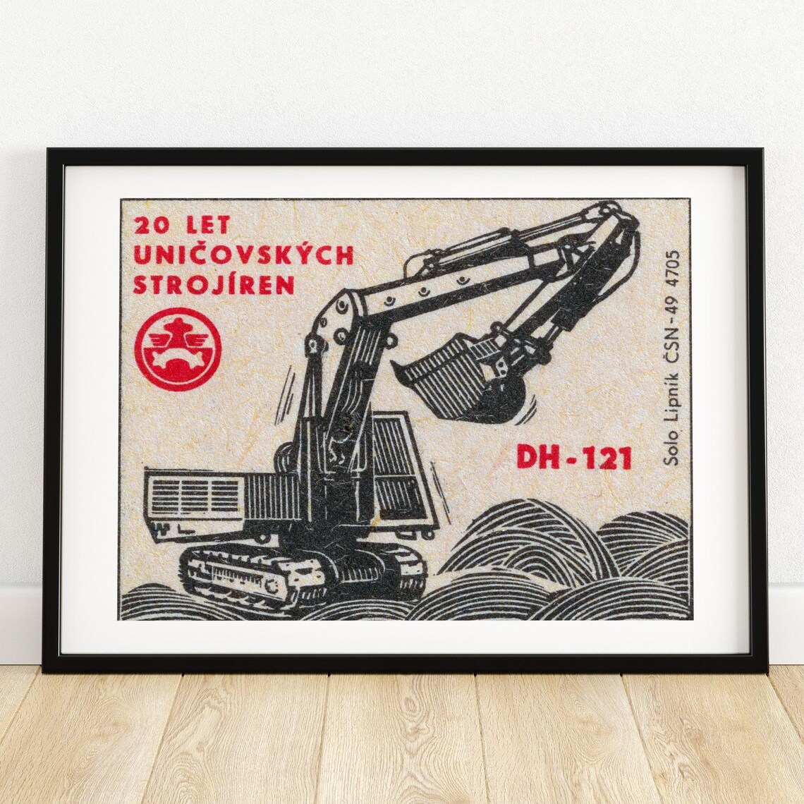 Excavator Matchbox Vintage Poster Print, Aesthetic