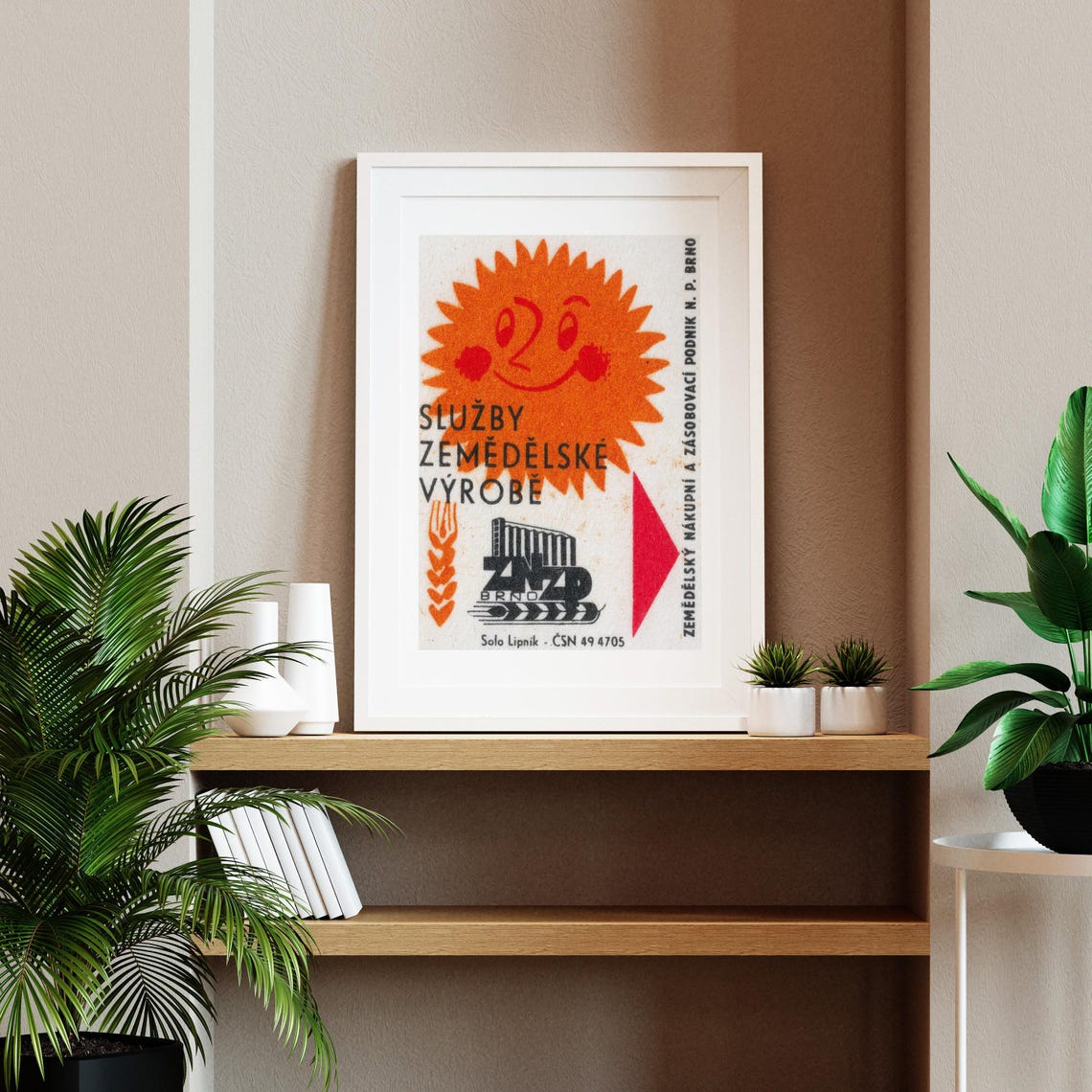 Brno Czech Farm Services Smiling Sun Vintage Retro Art Poster - Image 2
