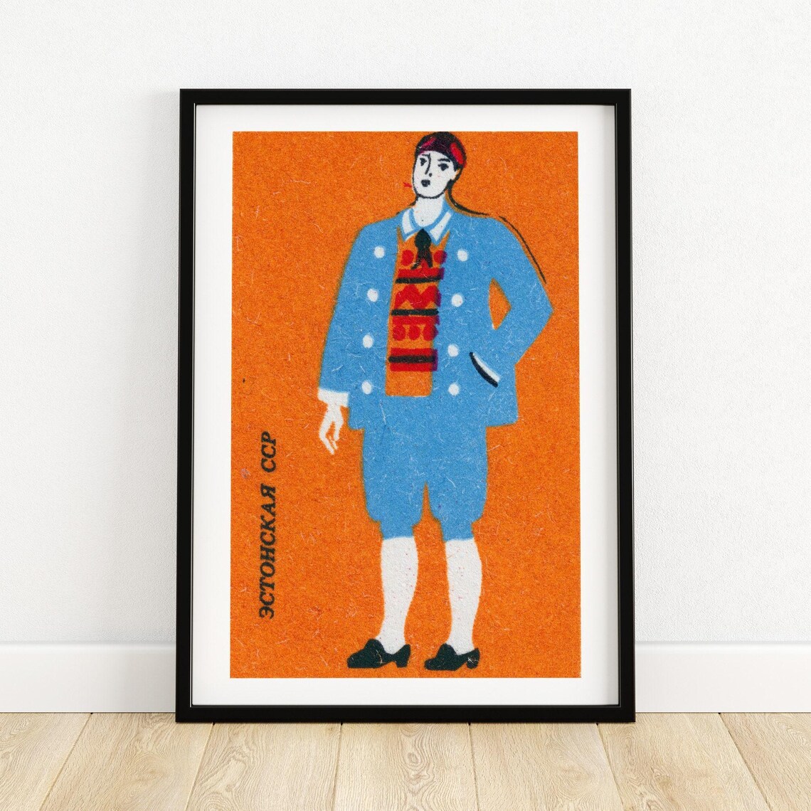 Estonian Man Matchbox Vintage Eastern Europe Poster
