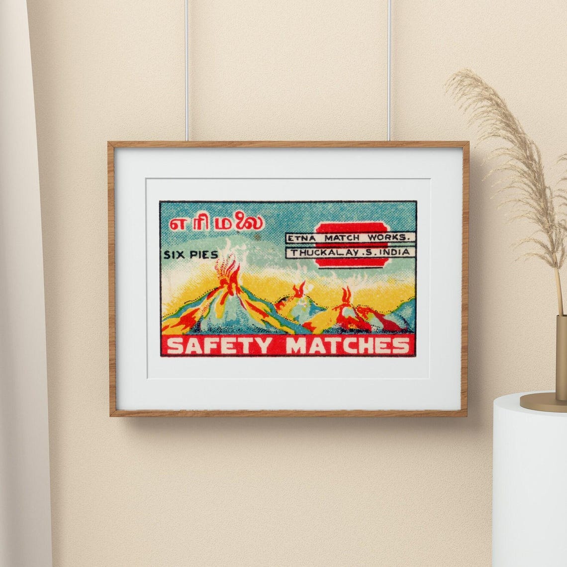 Etna Match Works Erupting Volcanoes Indian Label Safety Matches Poster - Image 3
