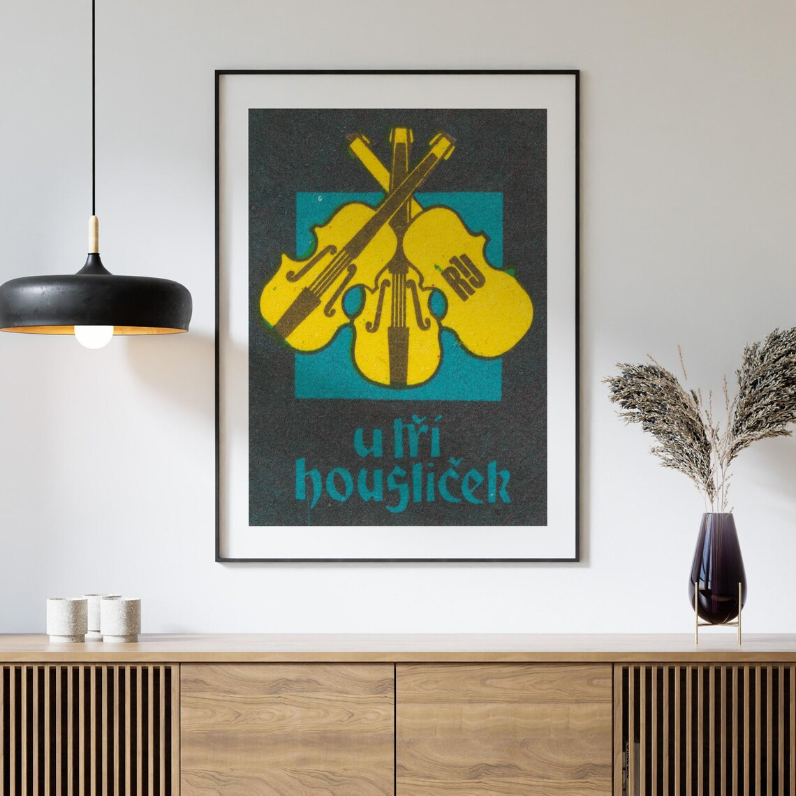 Three Instruments Matchbox Vintage Art Print - Image 4