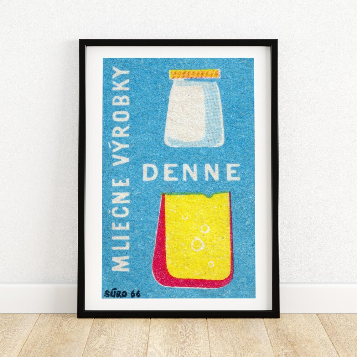 Dairy Products Daily Milk Butter Slovak Matchbox Kitchen Art Poster