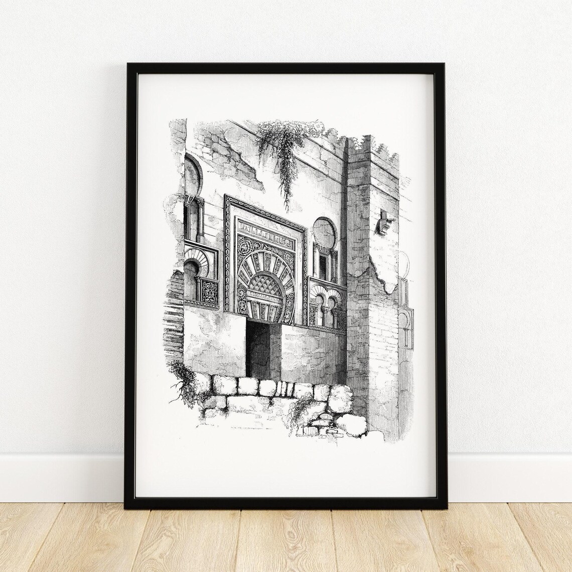 Mosque Of Cordoba Spain Horseshoe Arch Entrance Vintage Poster