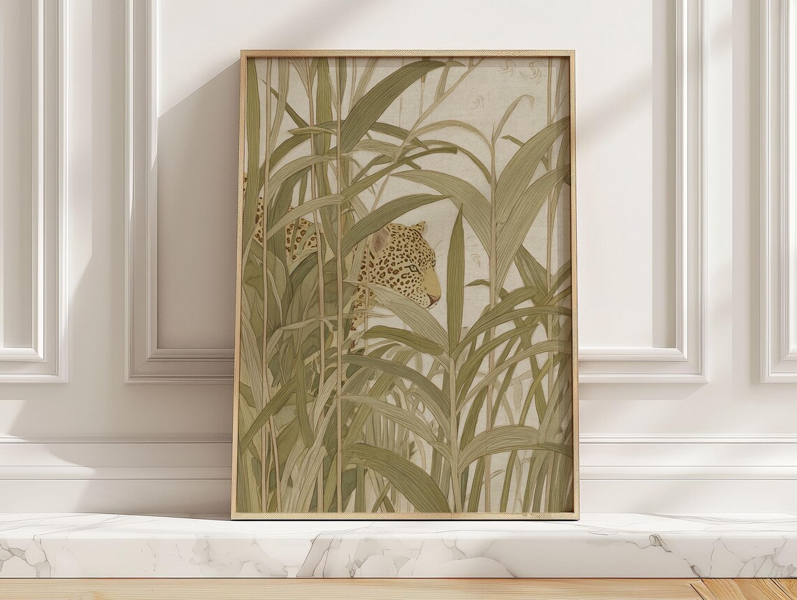 Hidden Leopard In Tall Grass Art Print