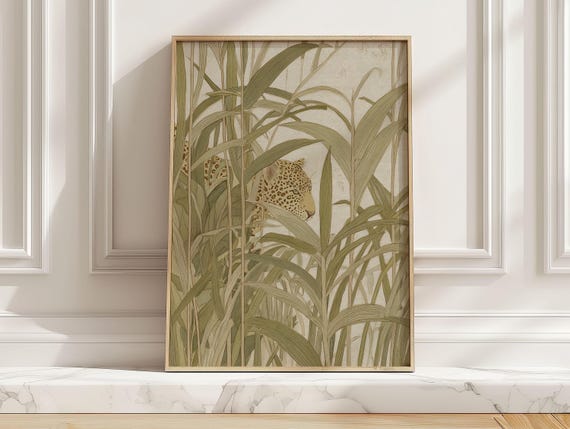 Hidden Leopard In Tall Grass Art Print