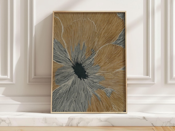Golden Mustard Flower Macro Abstract Bloom Warm Ochre Wall Art