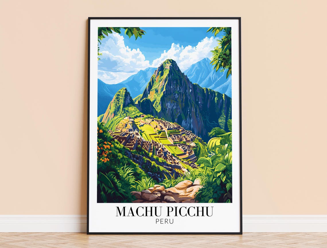 Machu Picchu Peru Ancient Citadel Beneath Green Andes Peaks Poster