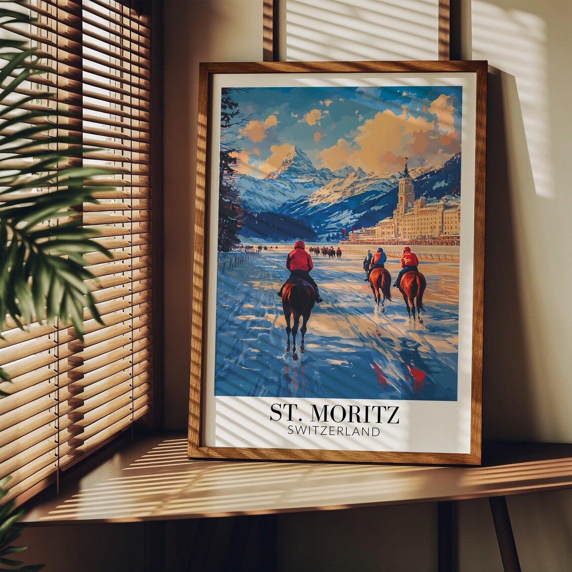 St Moritz Switzerland Travel Poster, Wall Art Print - Image 3