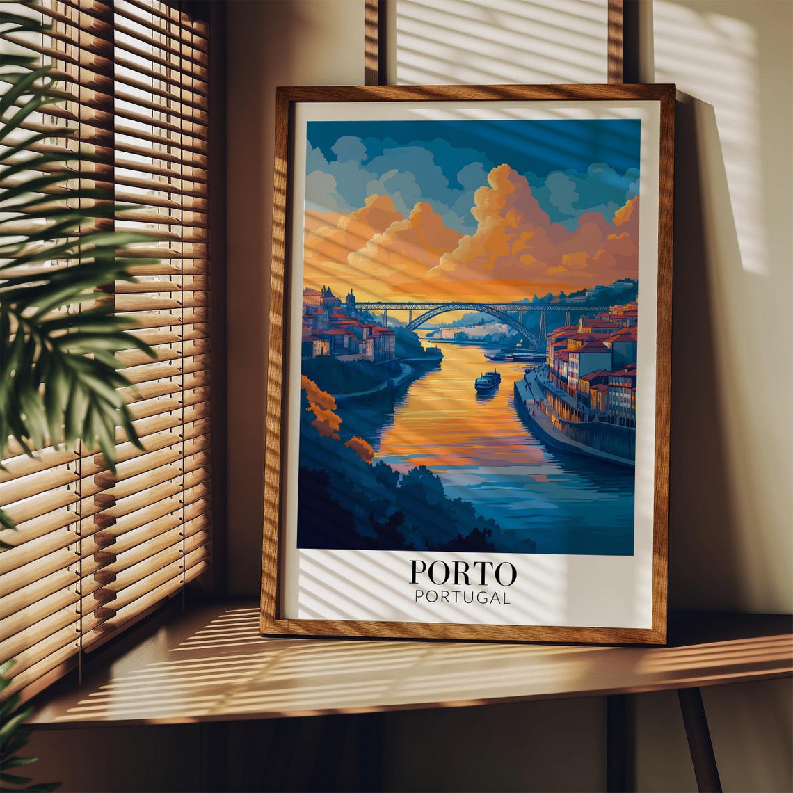 Porto Douro River Dom Luis Bridge Sunset Cityscape Travel Poster - Image 4