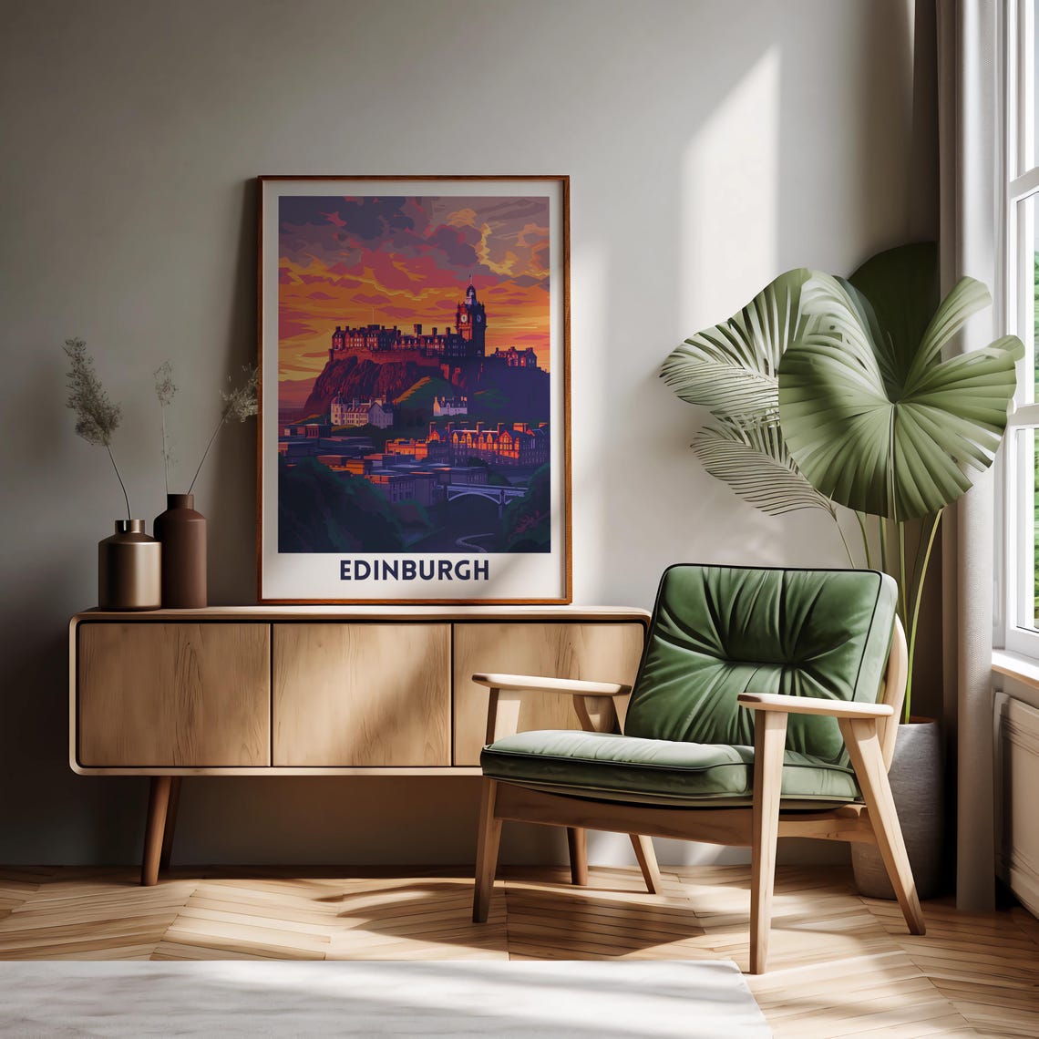 Edinburgh Castle Sunset Scotland Skyline Historic City Poster - Image 4