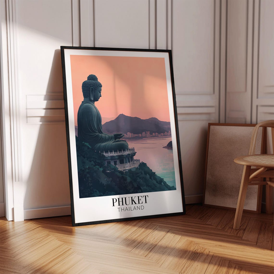 Phuket Big Buddha at Sunset Pink Sky Thailand Serene Travel Poster - Image 4