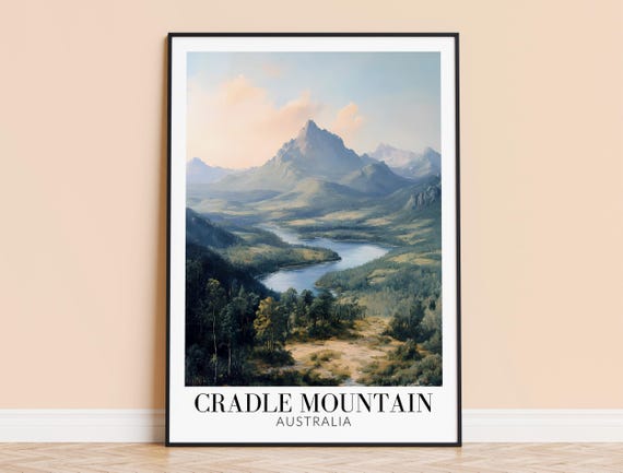 Cradle Mountain Print Australia Travel Wall Art Nature Poster Framed Or Unframed Home Decor Wedding And Housewarming Gift Personalised