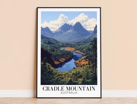 Cradle Mountain Print Australia Travel Wall Hanging Home Decoration Gift Poster Art