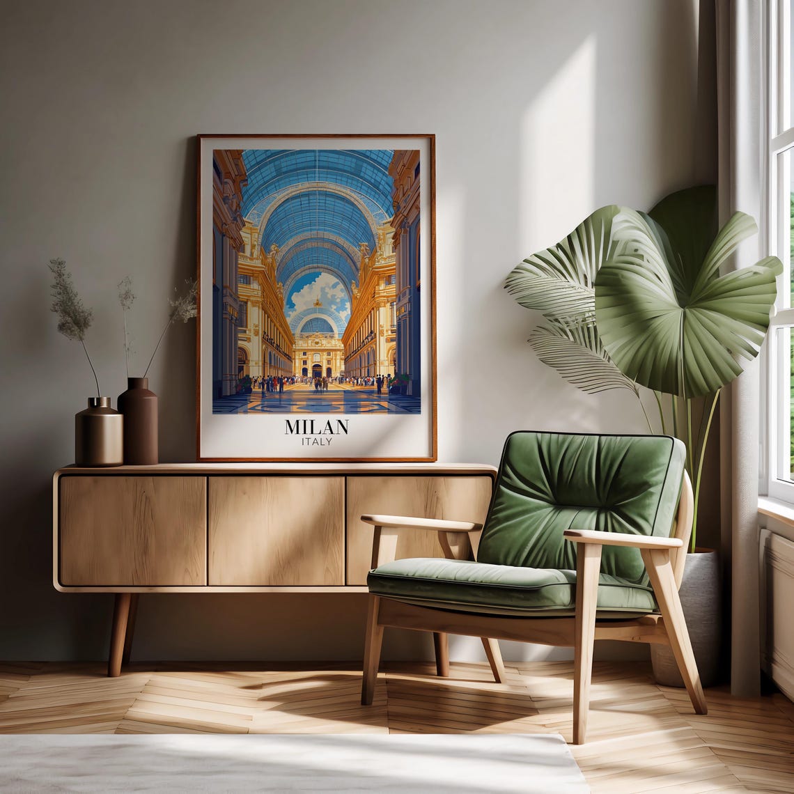 Milan Galleria Vittorio Emanuele II Glass Dome Arcade Poster - Image 3