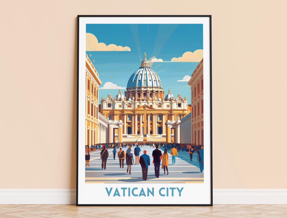 Vatican City St Peters Basilica Rome Italy Square Crowds Poster