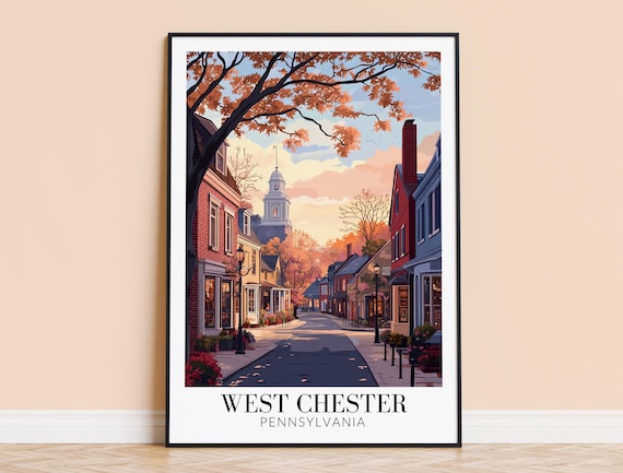 West Chester Pennsylvania Autumn Street Historic Minimalist Poster