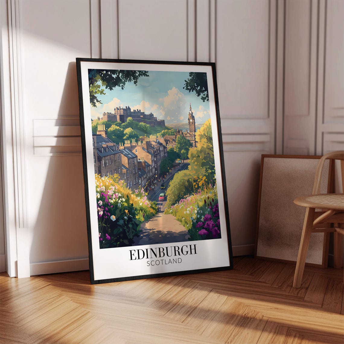 Edinburgh Castle Floral Garden Summer City Bloom View Poster - Image 4