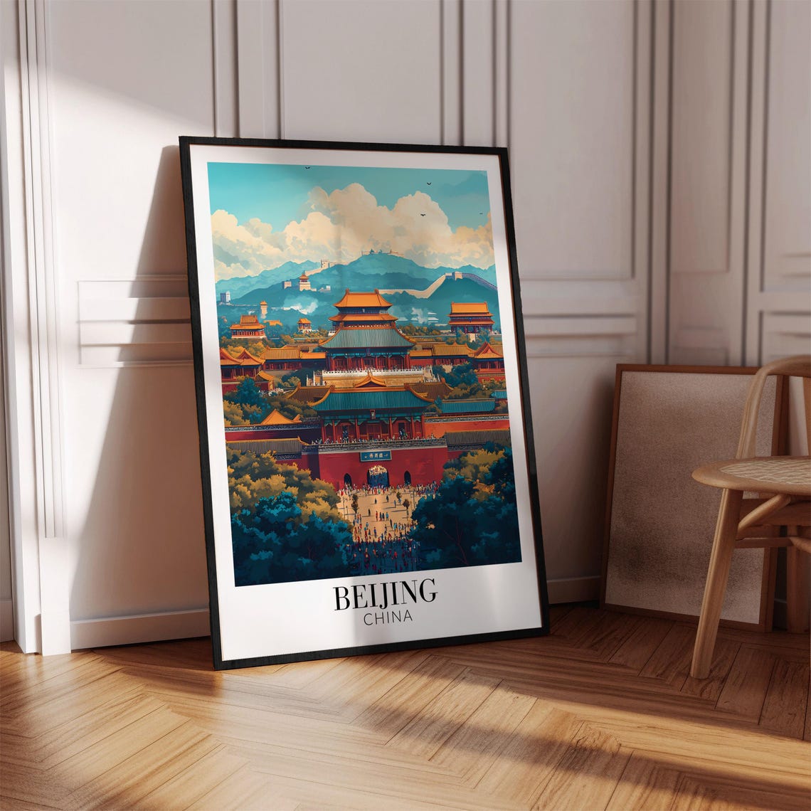 Beijing Forbidden City Great Wall Mountain Backdrop China Poster - Image 4