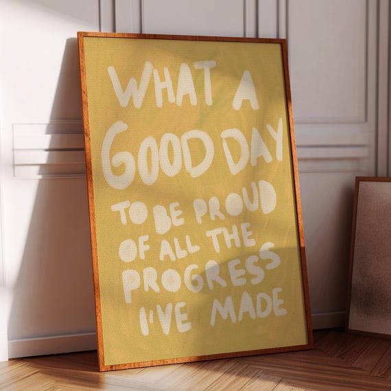 Typography Poster Print 70s Positive Quote Wall Trendy Art Gift Living Room Retro