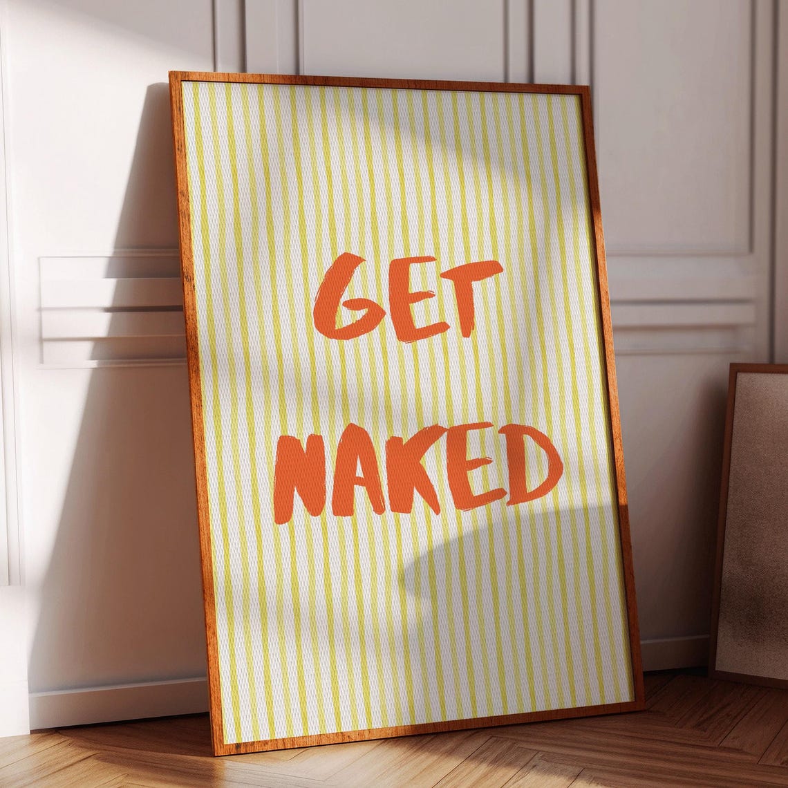 Get Naked Bathroom Wall Decor Humorous Posters Funny Print Cute Poster Trendy Typography Dopamine