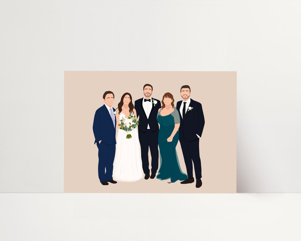 Faceless Wedding Party Group Illustration 22nd January 2022 Poster - Image 2