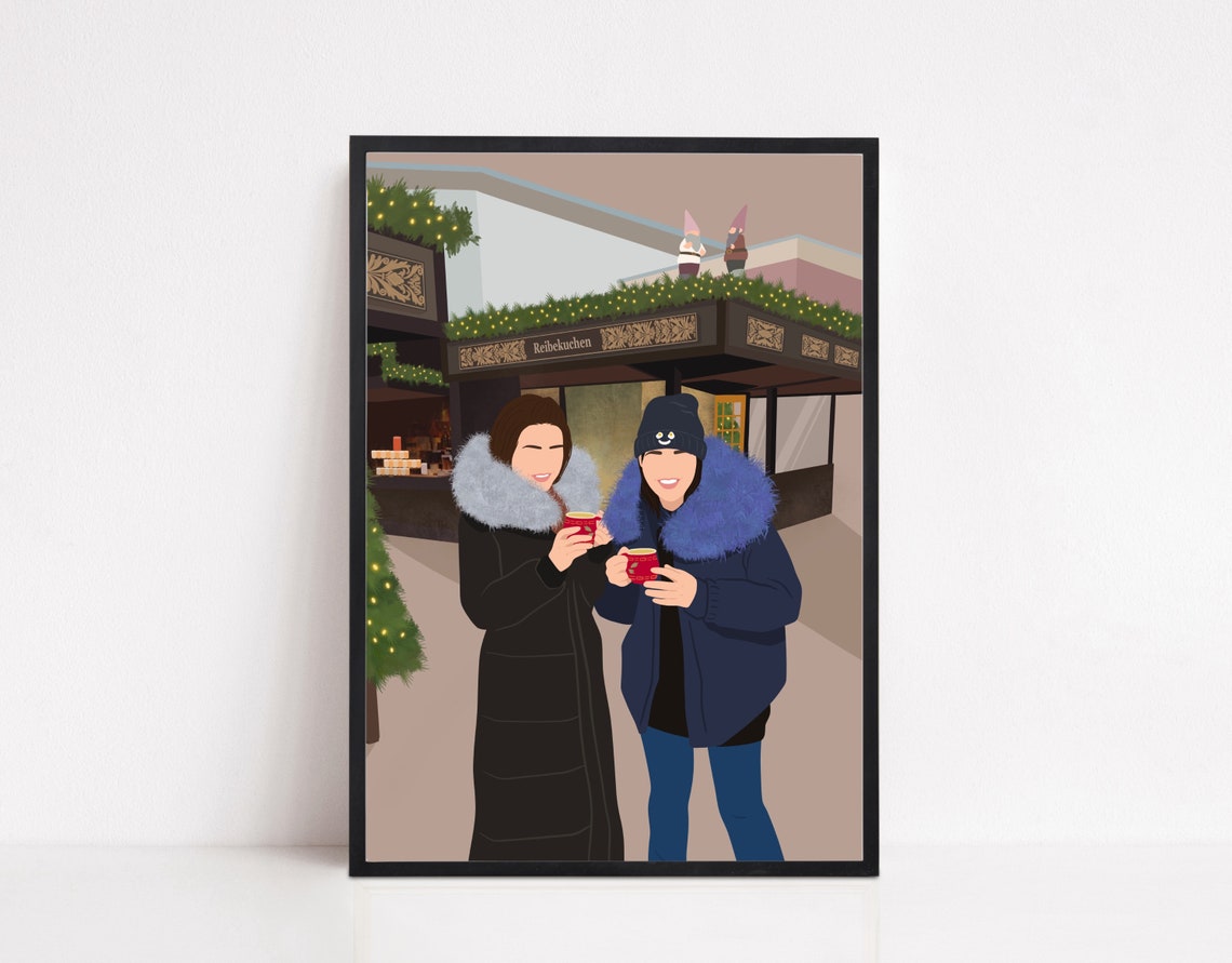 Outdoor Wedding Party Faceless Minimalist Wedding Illustration Poster - Image 2