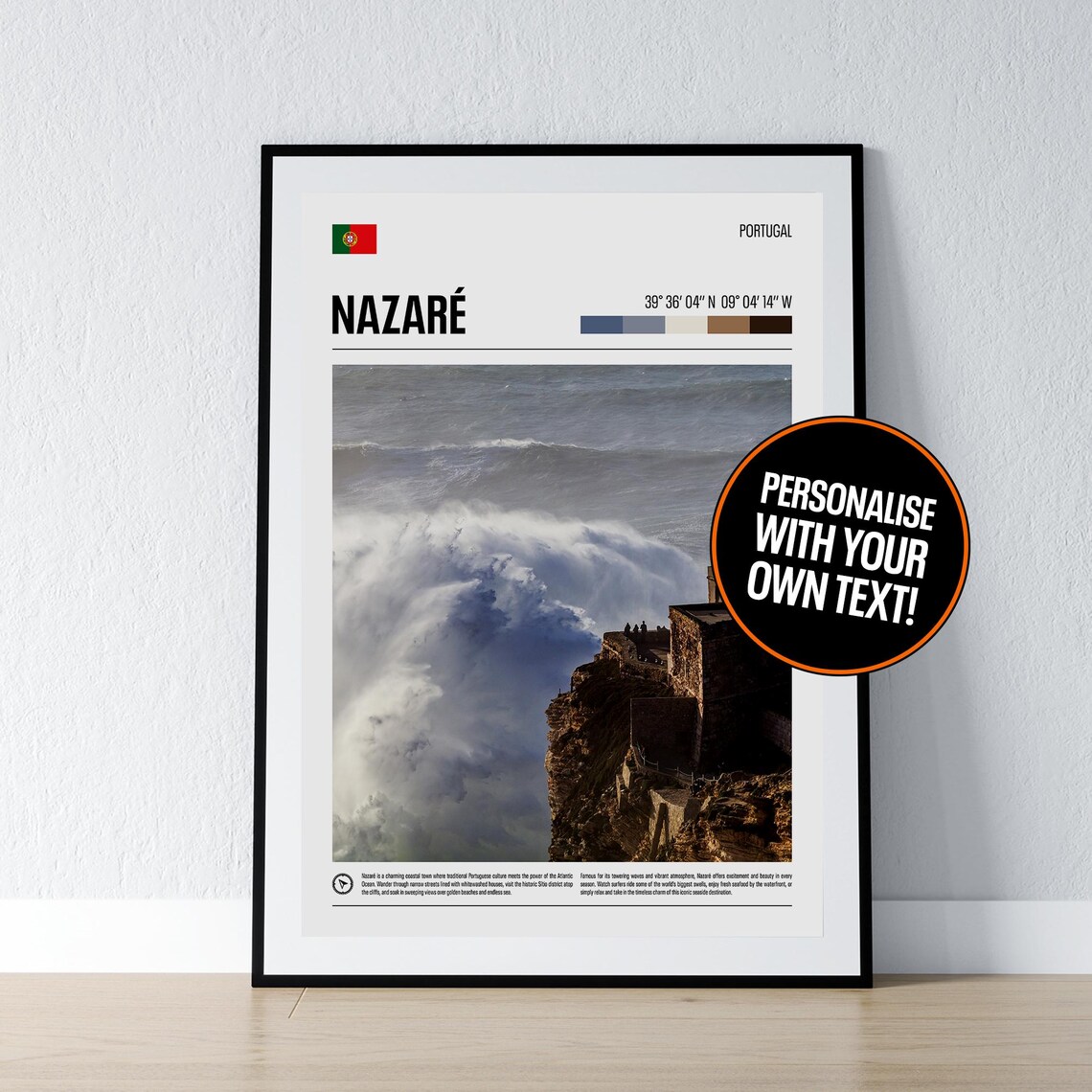 Nazare Poster, Portugal Travel Poster Art Print