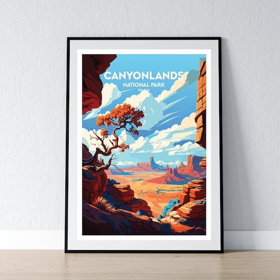 Canyonlands National Park Red Rock Desert Vista Vintage Travel Poster