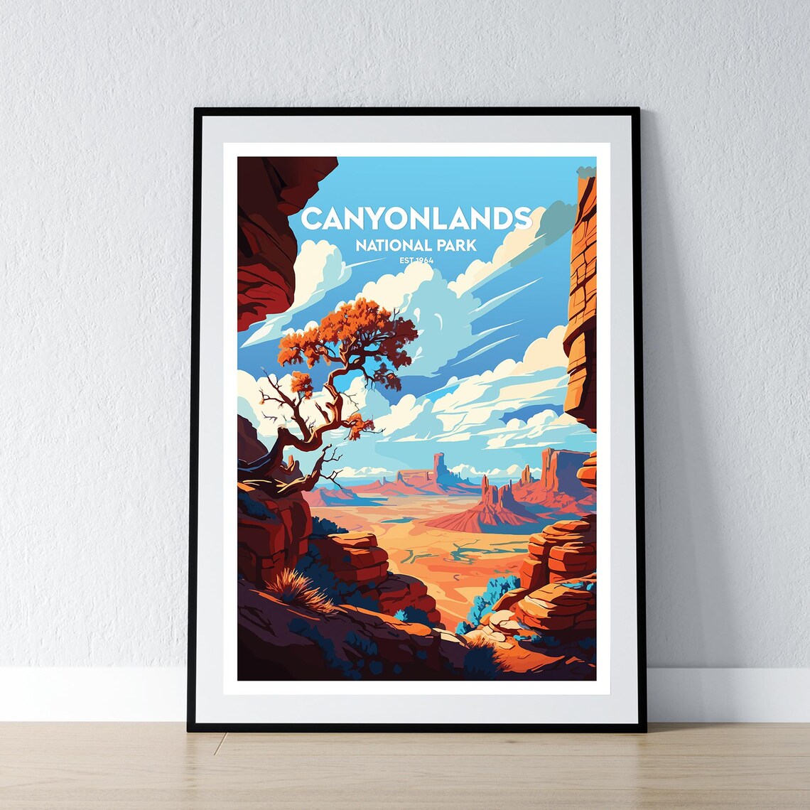 Canyonlands National Park Red Rock Desert Vista Vintage Travel Poster