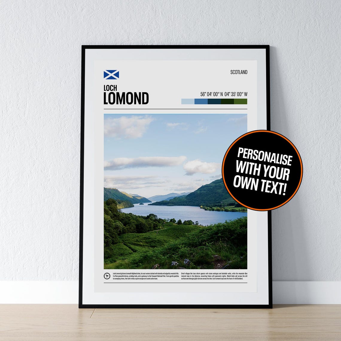 Loch Lomond Scotland Coordinates Travel Highlands Lake View Poster