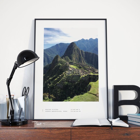 Machu Picchu Coordinates Travel Poster