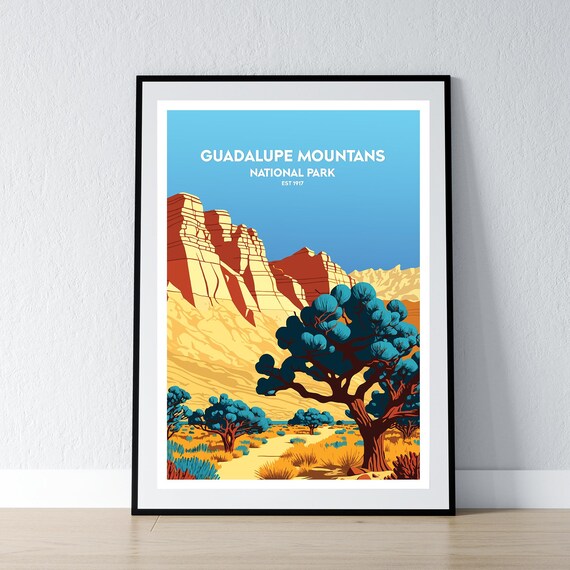Guadalupe Mountains National Park Est 1917 Vintage Travel Poster