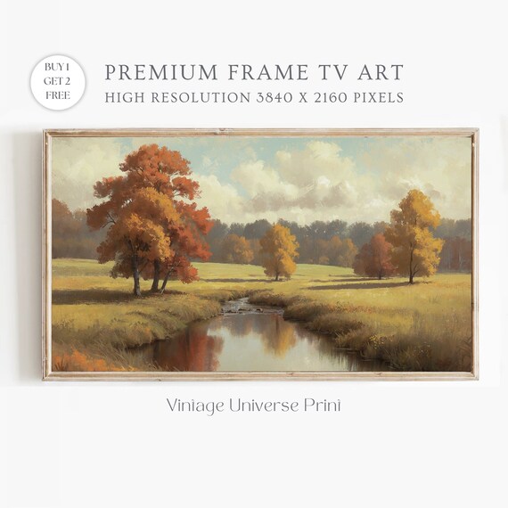 Autumn River Landscape Golden Fall Trees Water Reflection Poster