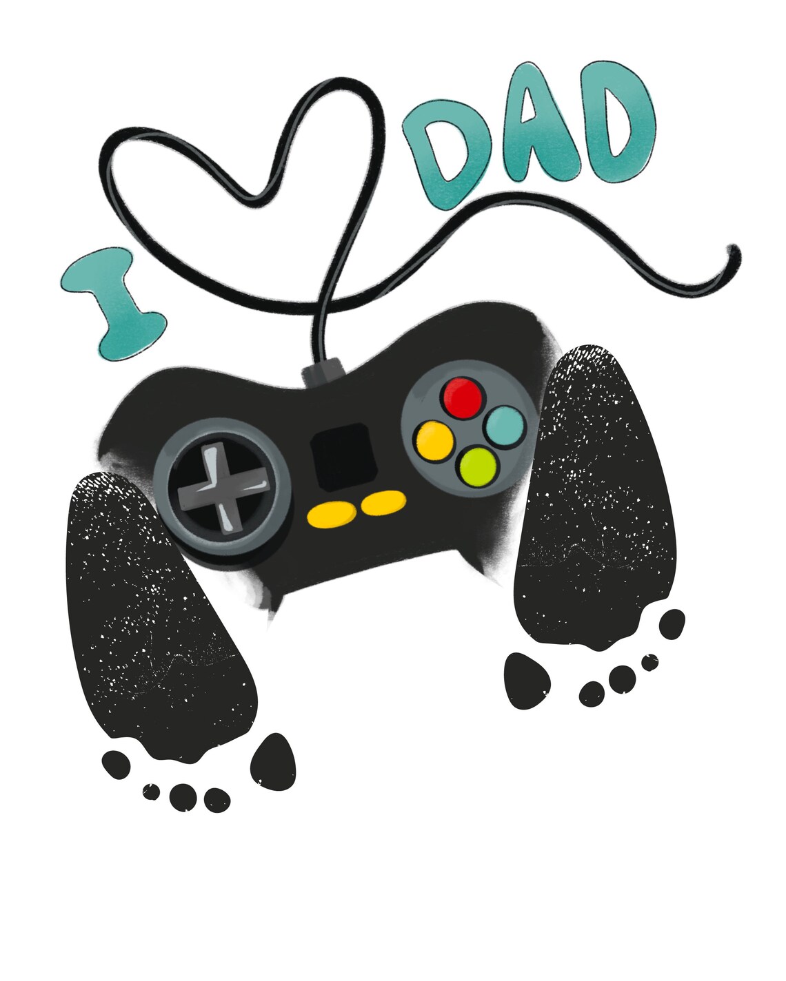Dad Birthday Video Game Handprint Craft Art Print - Image 2