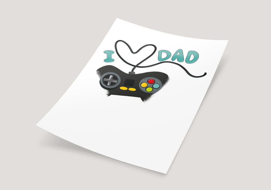 Dad Birthday Video Game Handprint Craft Art Print - Image 3