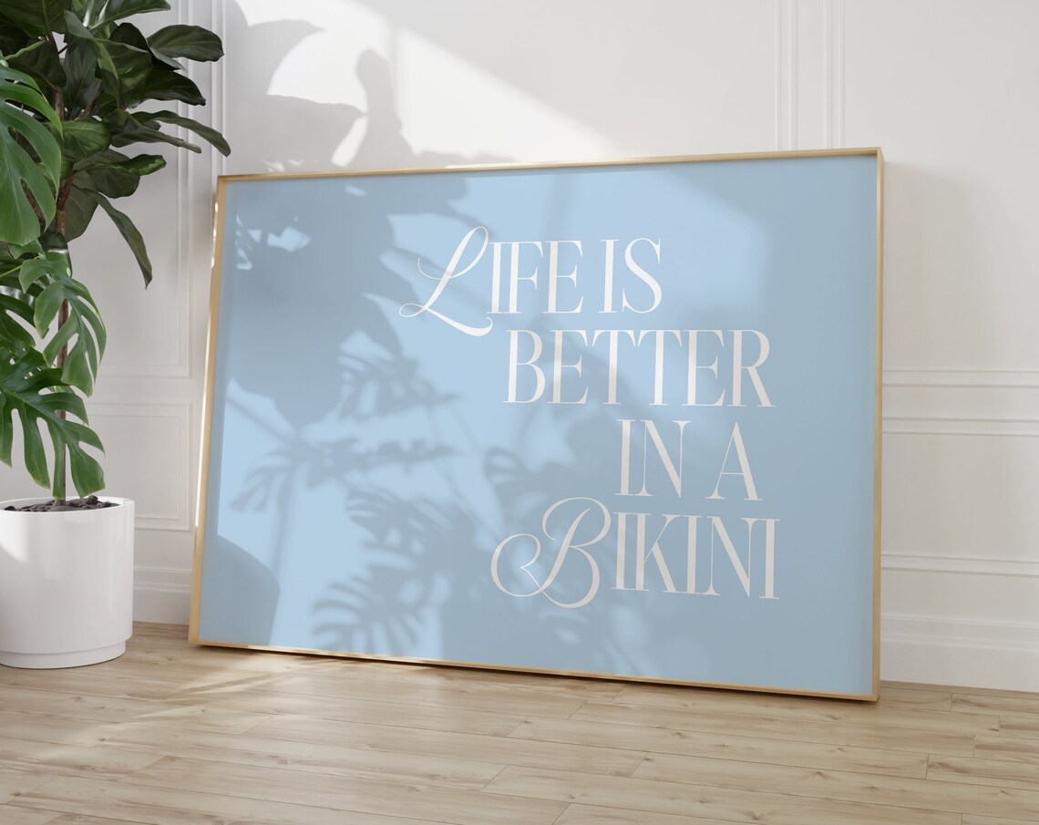 Bikini Print Coastal Beach House Art Print - Image 2