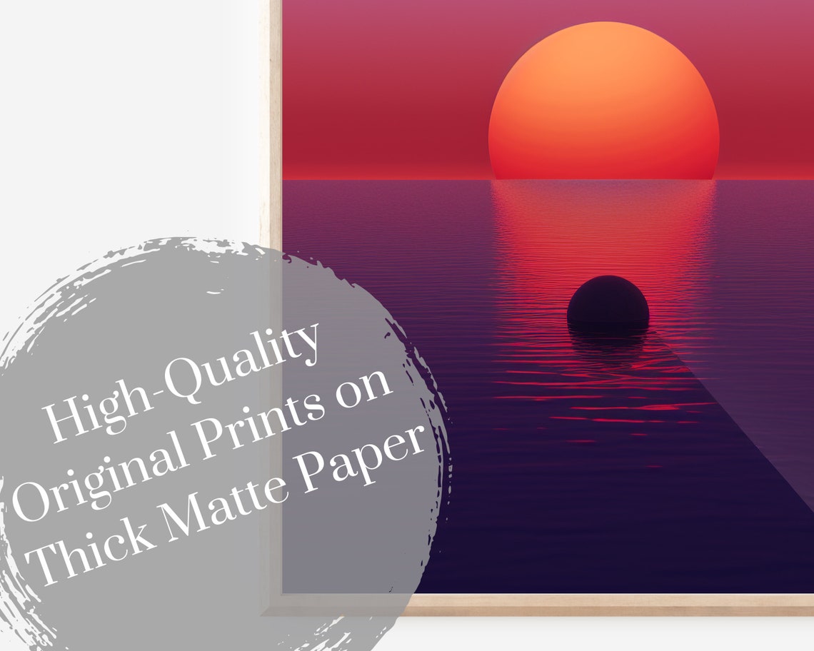 Deep Sunset On Water, Sunset Artwork - Image 3