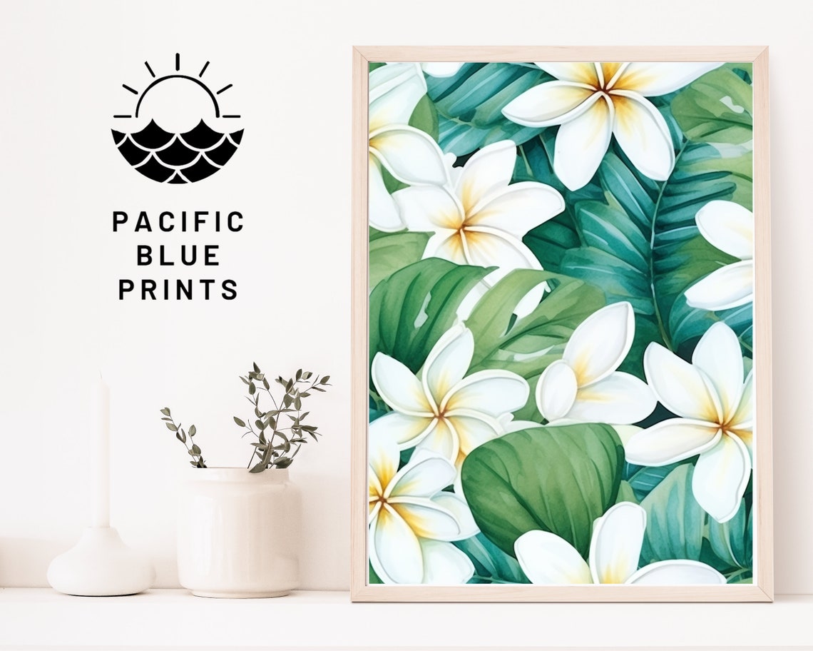 Exotic Plumeria Paradise Painting Tropical Floral Art For Home Decor Vibrant Island Flowers Hawaiian Botanical Wall Decor Unique Art - Image 4